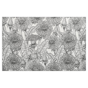 Tissu Dandelions, noir et blanc