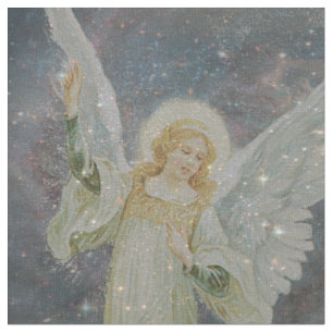 Tissu d'ange gardien avec des étoiles de parties