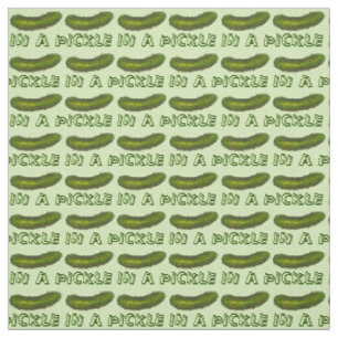 Tissu Dans une pilule Crunchy Green Dill Pickles Fabric
