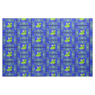 Tissu Danse carré Couple Vert Et Bandana Bleu 2