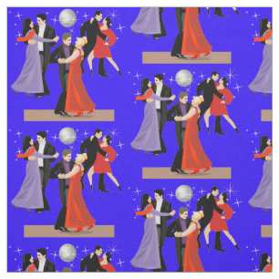 Tissu Danseurs de salle de bal sous la boule de disco