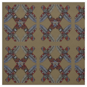 Tissu d'Art Autochtone Poteau Totémique Aigle Tiss