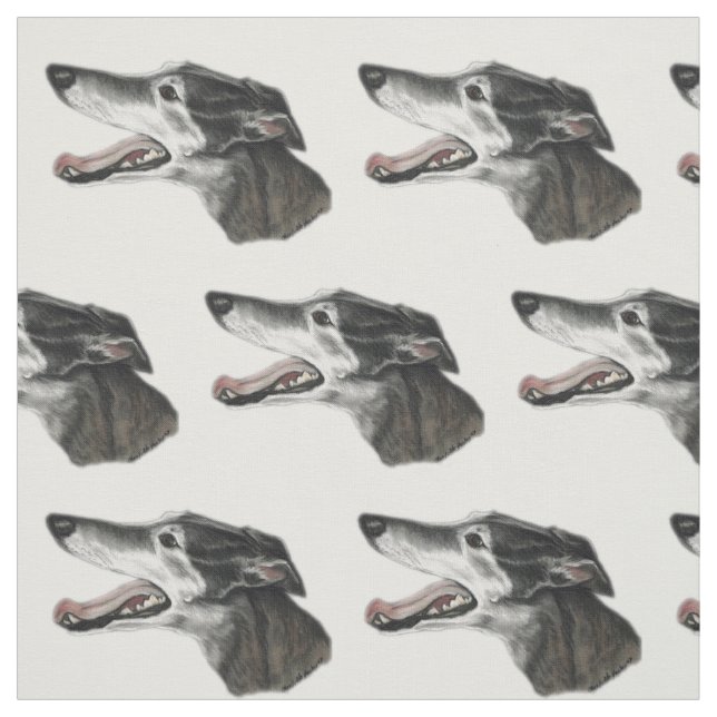Tissu d'art de chien de profil de lévrier (Échantillon)