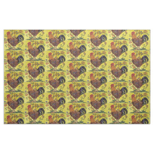 Tissu d'art populaire à carreaux de poulet du coq 