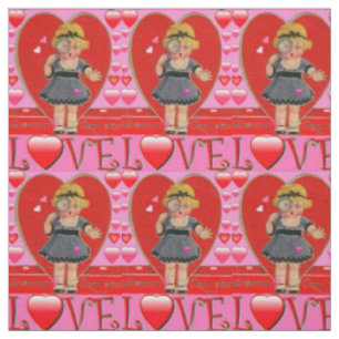 Tissu d'art rétro de la Saint-Valentin - coton et