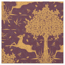 Tissu d'automne chêne et cerf