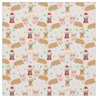 Tissu de bubblegum de corgi - rose-clair