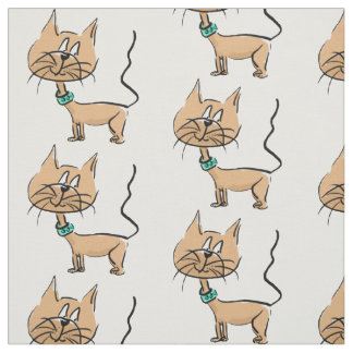 Tissu de chat de bande dessinée
