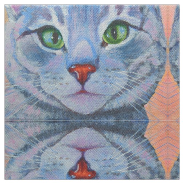 Tissu de chat Tabby gris pour masques faciaux (Échantillon)
