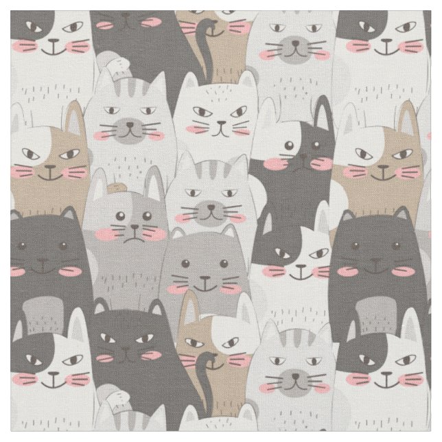 Tissu de chats mignon (Fermer)