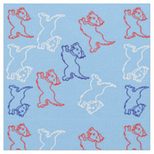 Tissu de concepteur personnalisable en bleu rouge
