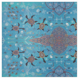 Tissu de conception autochtone de rêve de tortues