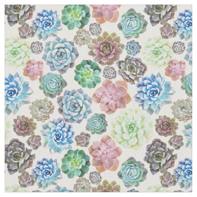 Tissu de conception de Succulents (Fermer)