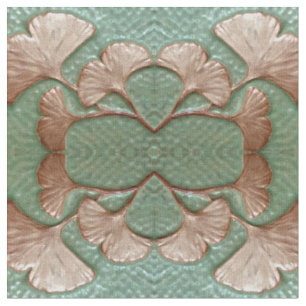 Tissu de coton avec motif feuille Gingko