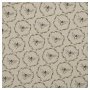 Tissu de coton bronzage de motif élégant d'abeil