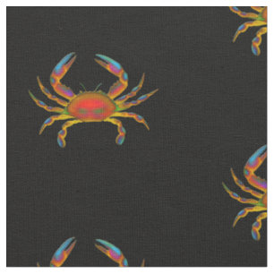 Tissu de coton coloré de crabe d'océan