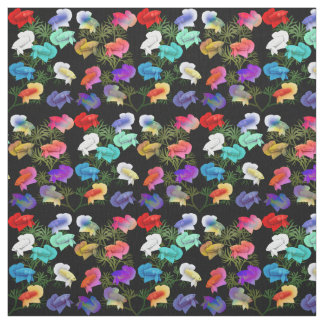 Tissu de coton coloré de puma de poissons