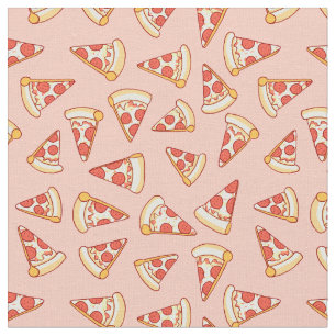 Tissu de coton de motif de dessin de pizza de