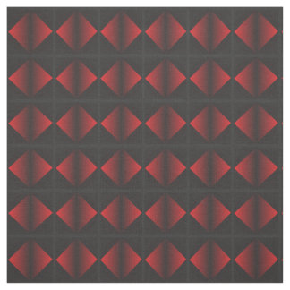 Tissu de coton de motif de diamant rouge et noir