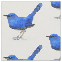 Tissu de coton d'oiseau bleu