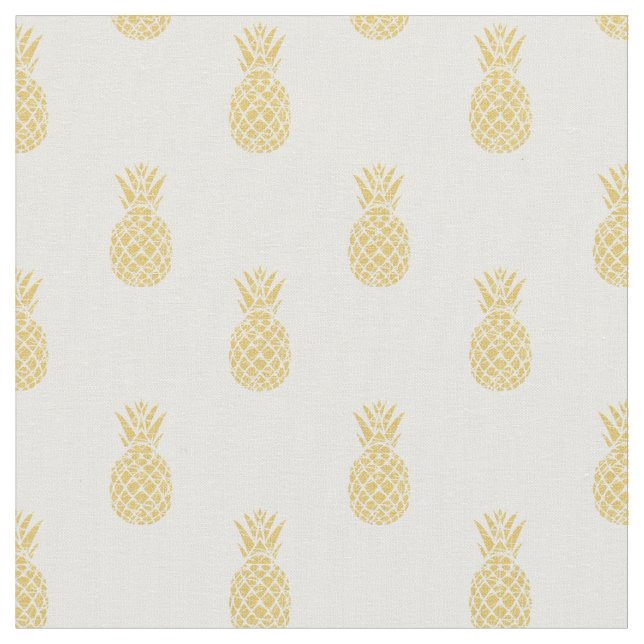 Tissu de coton d'or de motif d'ananas (Fermer)