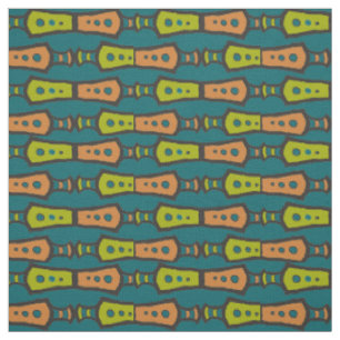 Tissu de design tribal abstrait vert sarcelle marr