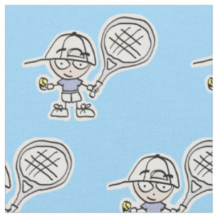 Tissu de dessin animé de joueur de tennis garçon b