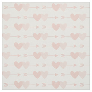 Tissu de deux coeurs (blanc)