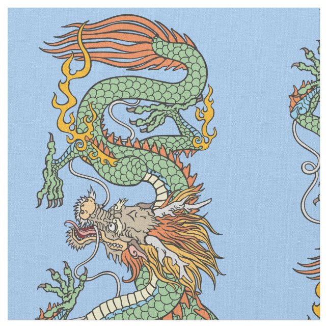 Tissu de dragon chinois traditionnel (Fermer)