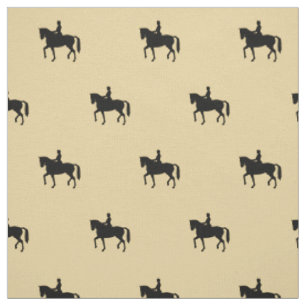 Tissu de dressage à motif équestre crème au mètre