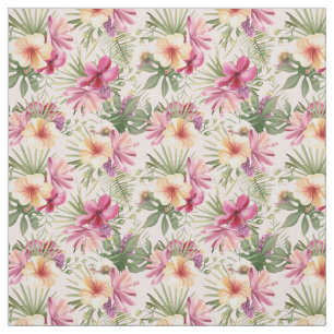 Tissu de Feuilles et de fleurs tropicaux