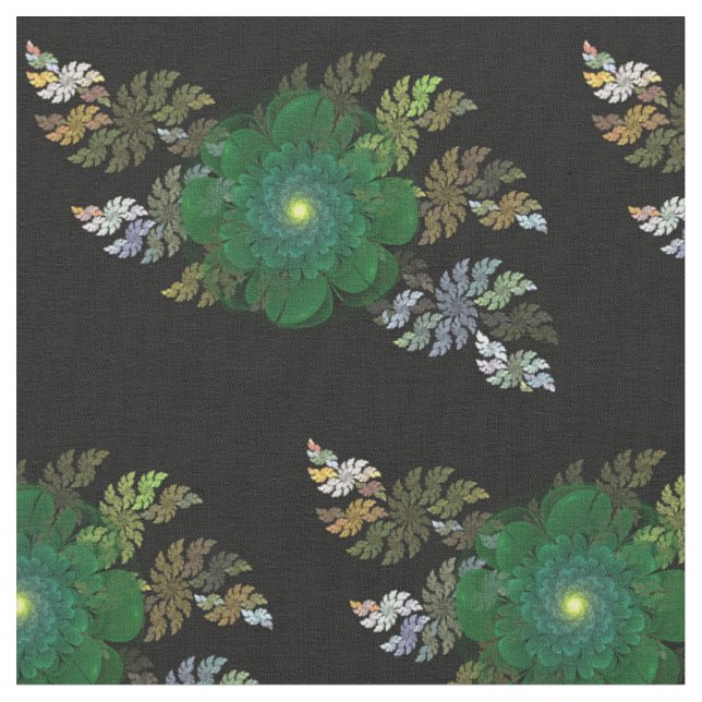 Tissu de fleur fractal vert (Fermer)