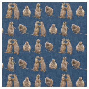Tissu de frénésie de chien de prairie (marine)