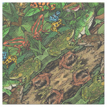 Tissu de grenouilles et de crapauds