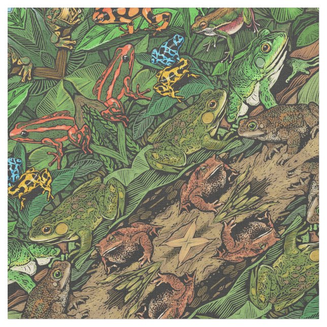 Tissu de grenouilles et de crapauds (Fermer)