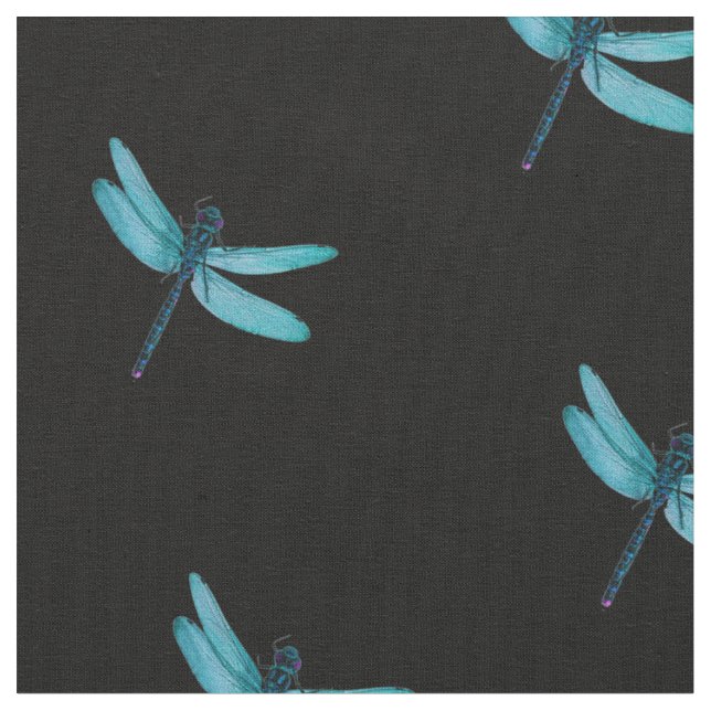 Tissu de libellules bleues (Fermer)