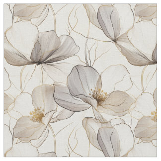 Tissu de lignes florales neutres