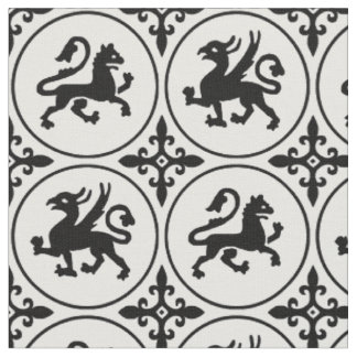 Tissu de Lions et Griffins médiévaux