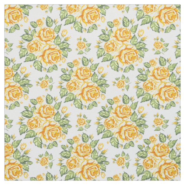 Tissu De magnifiques roses jaunes (Échantillon)