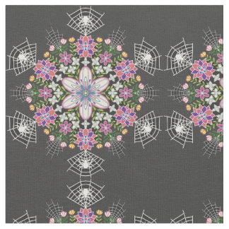 Tissu de mandala des araignées florifères