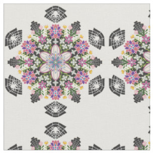 Tissu de mandala des araignées florifères
