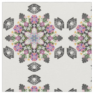 Tissu de mandala des araignées florifères