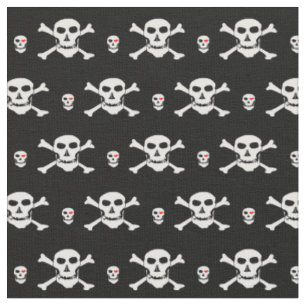 Tissu de mode Crâne & Cœur - Pirates / Halloween