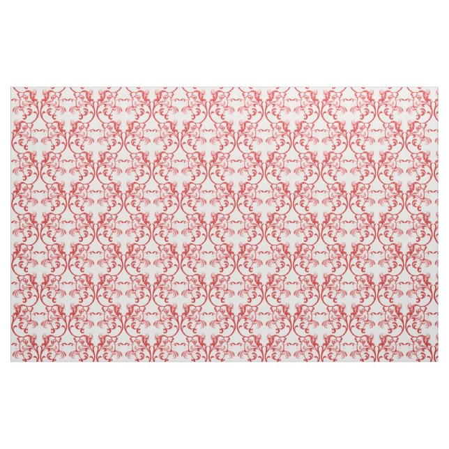 Tissu de motif damassé rouge parisien (Fat Quarter)