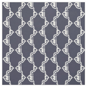 Tissu de motif d'Ancre dans la marine et le blanc