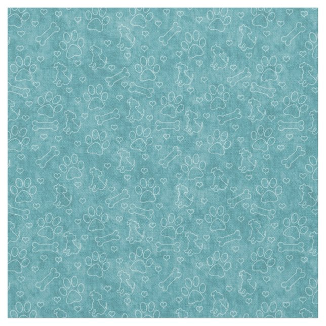 Tissu de Motif de chien Turquoise (Fermer)