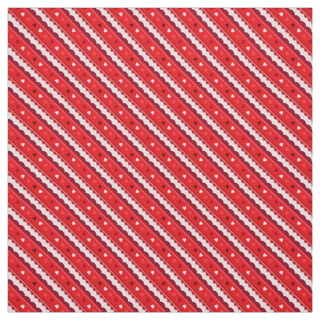 Tissu de Motif de coeur et dentelle/rouge (Échantillon)