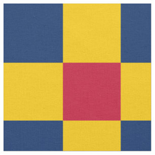 Tissu de motif de damier rouge, bleu et jaune