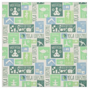 Tissu de motif de yoga