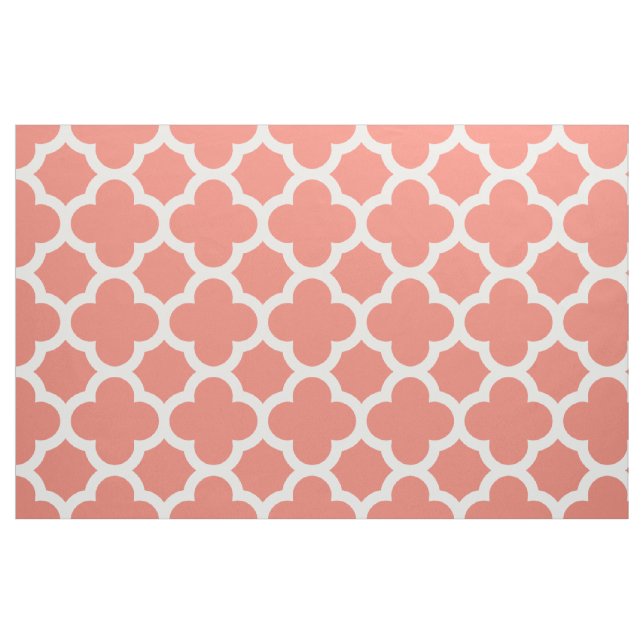 Tissu de Motif Quatrefoil classique de Coral (Yard)
